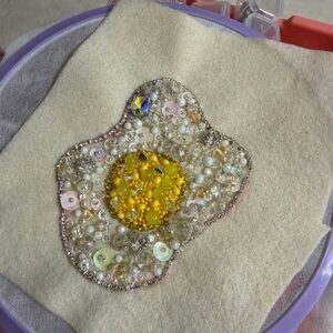 Embellished Beaded Egg Key Bag Charm